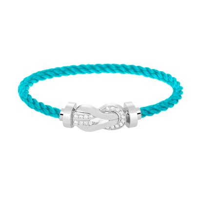 [Shinejoy]CHANCE LARGE 8 FIGURE BUCKLE HALF DIAMOND BRACELET SILVER