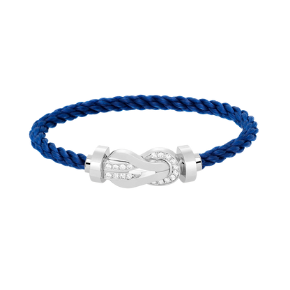 [Shinejoy]CHANCE LARGE 8 FIGURE BUCKLE HALF DIAMOND BRACELET SILVER