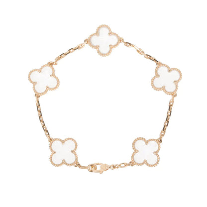 [Shinejoy]CLOVER 5 MOTIF ROCK CRYSTAL BRACELET