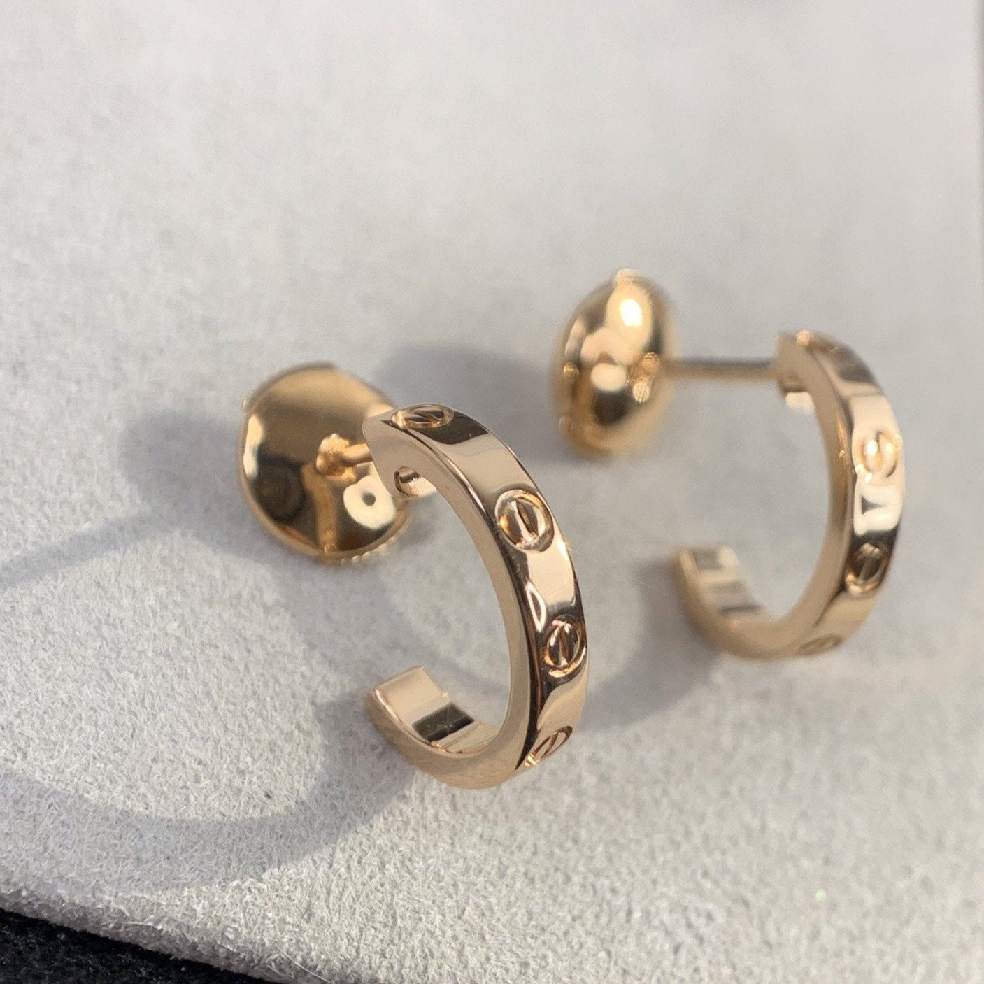 [Shinejoy]LOVE EARRINGS 2.65MM PINK GOLD