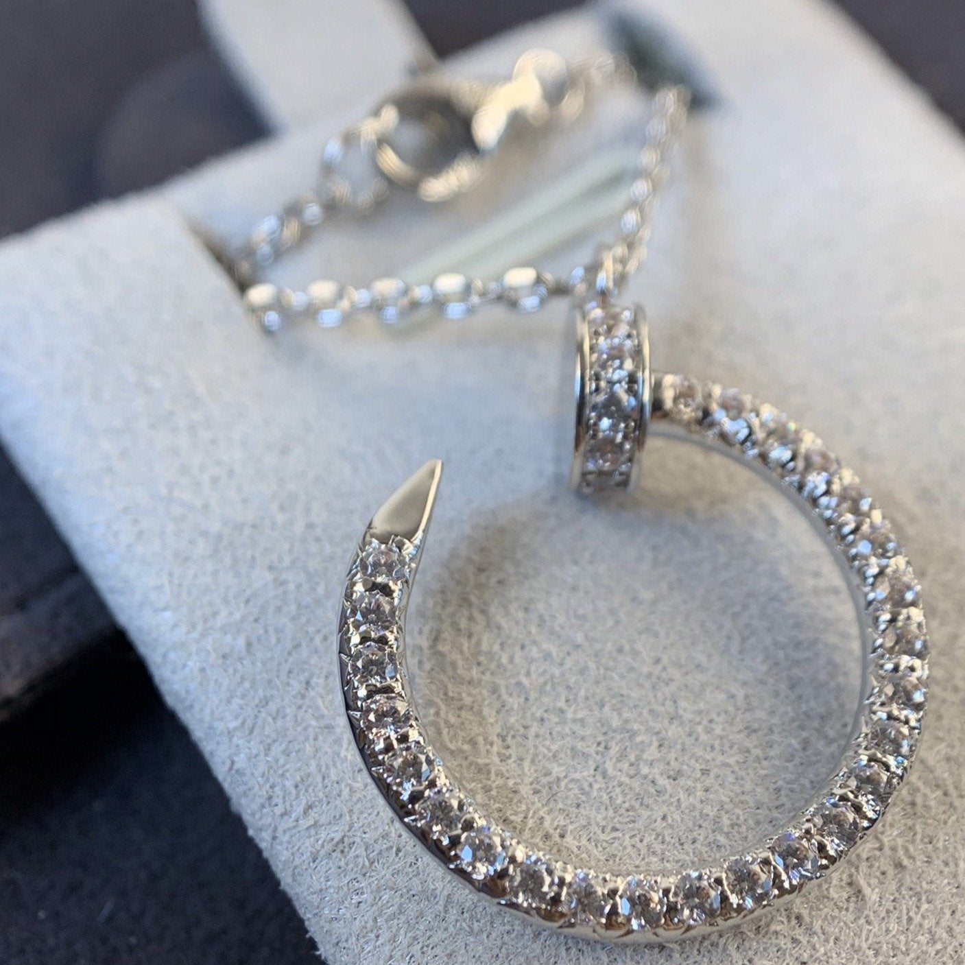 [Shinejoy]JUSTE NECKLACE SILVER DIAMONDS
