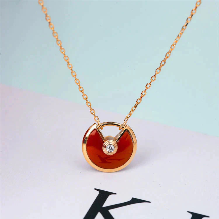 [Shinejoy]AMULETTE GOLD CARNELIAN ONYX NECKLACE