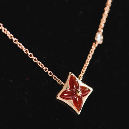 [Shinejoy]STAR NECKLACE PINK GOLD 1 DIAMOND