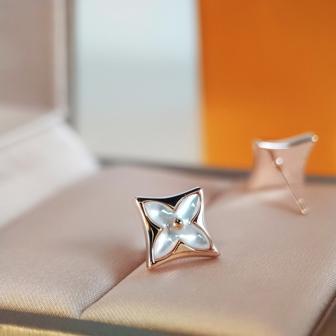 [Shinejoy]STAR MOP PINK GOLD EARRINGS