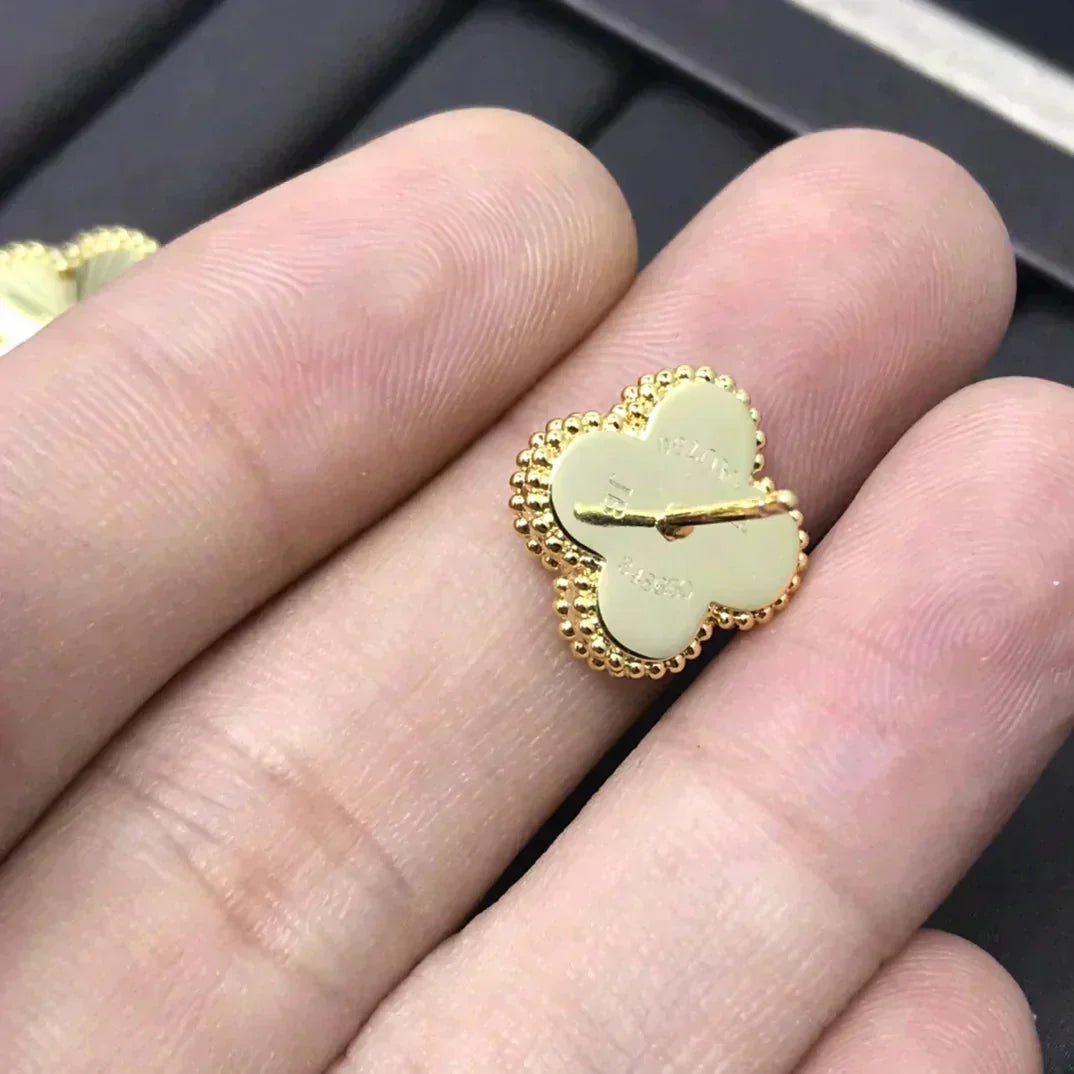 [Shinejoy]CLOVER MINI 9.5MM LASER EARRINGS
