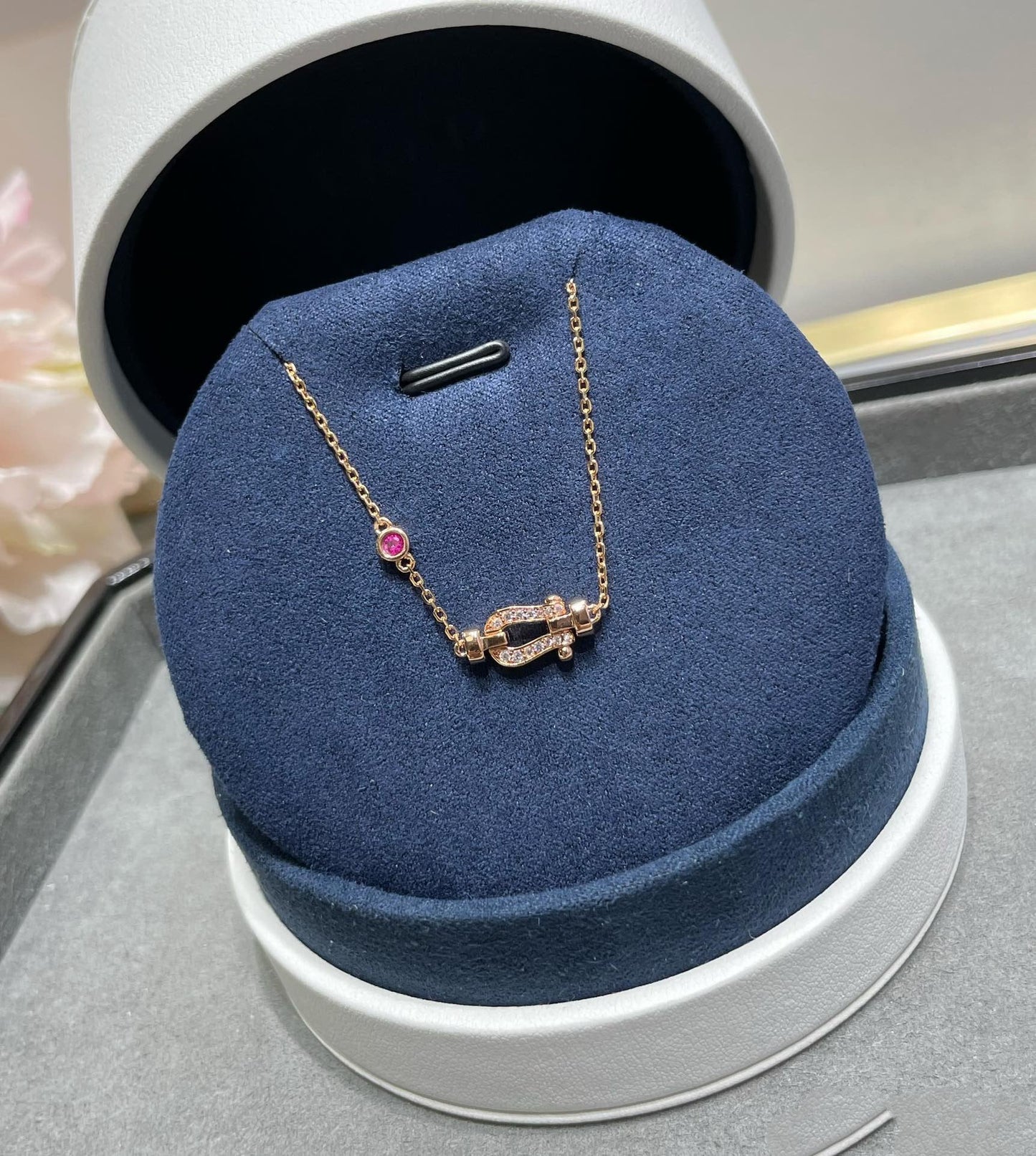 [Shinejoy]FORCE 10 DIAMOND CHAIN LINK PINK GOLD BRACELET