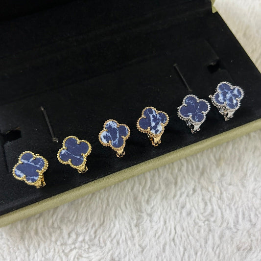 [Shinejoy]CLOVER PIETERSITE MEDIUM STUD EARRINGS
