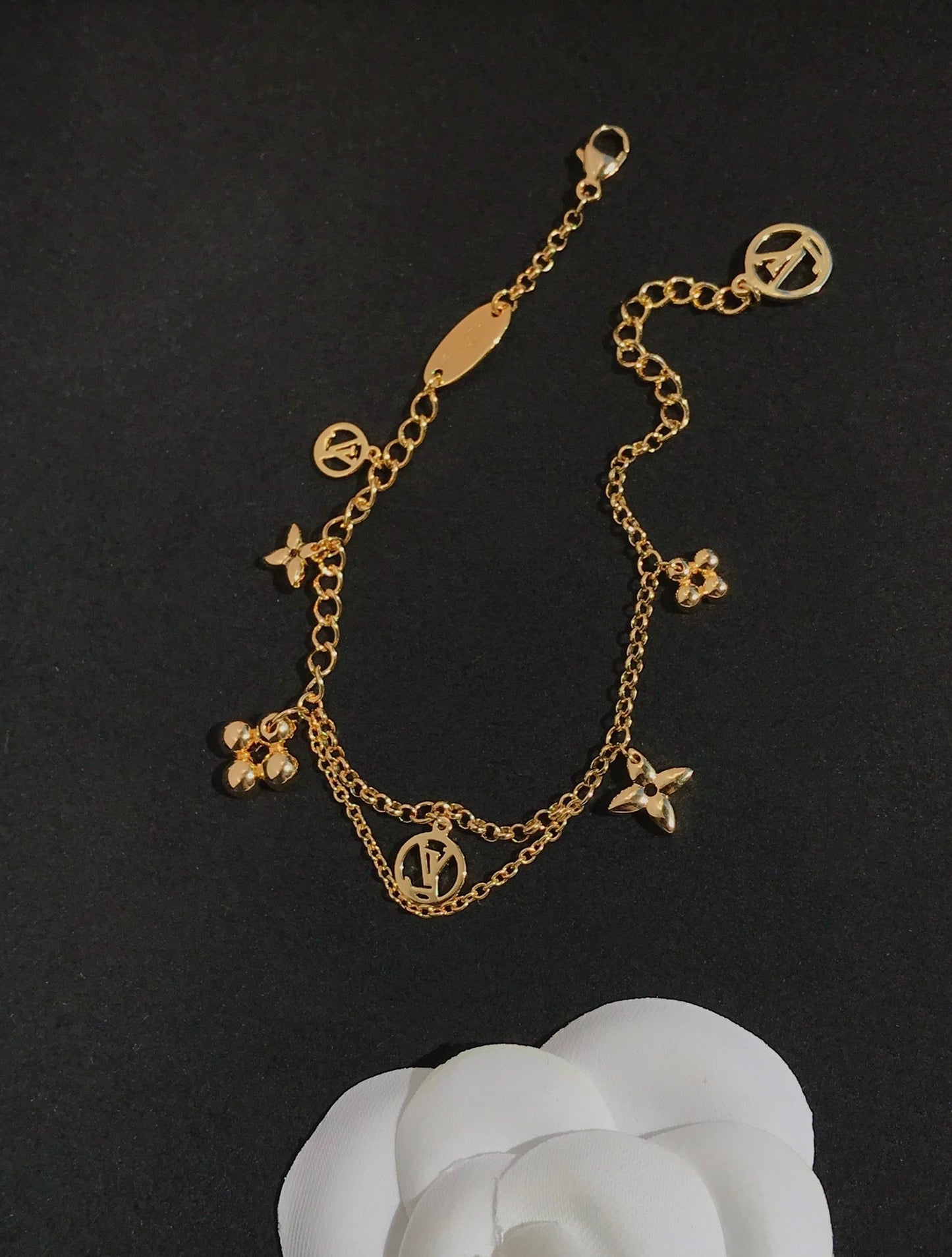 [Shinejoy]BLOOMING PINK GOLD MOP BRACELET