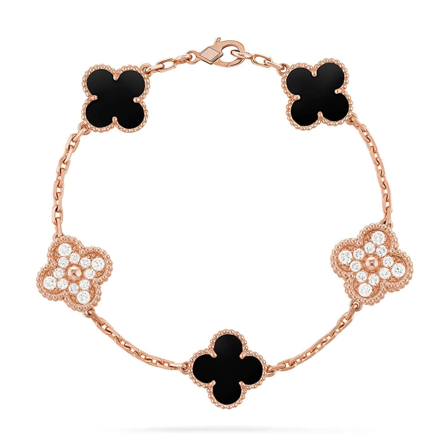 [Shinejoy] CLOVER 5 MOTIF ONYXS BRACELET COLLECTION