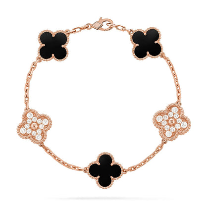 [Shinejoy] CLOVER 5 MOTIF ONYXS BRACELET COLLECTION