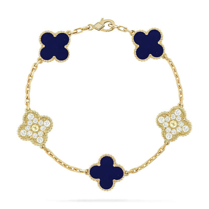 [Shinejoy]CLOVER 5 MOTIF LAPIS LAZULI BRACELET COLLECTION