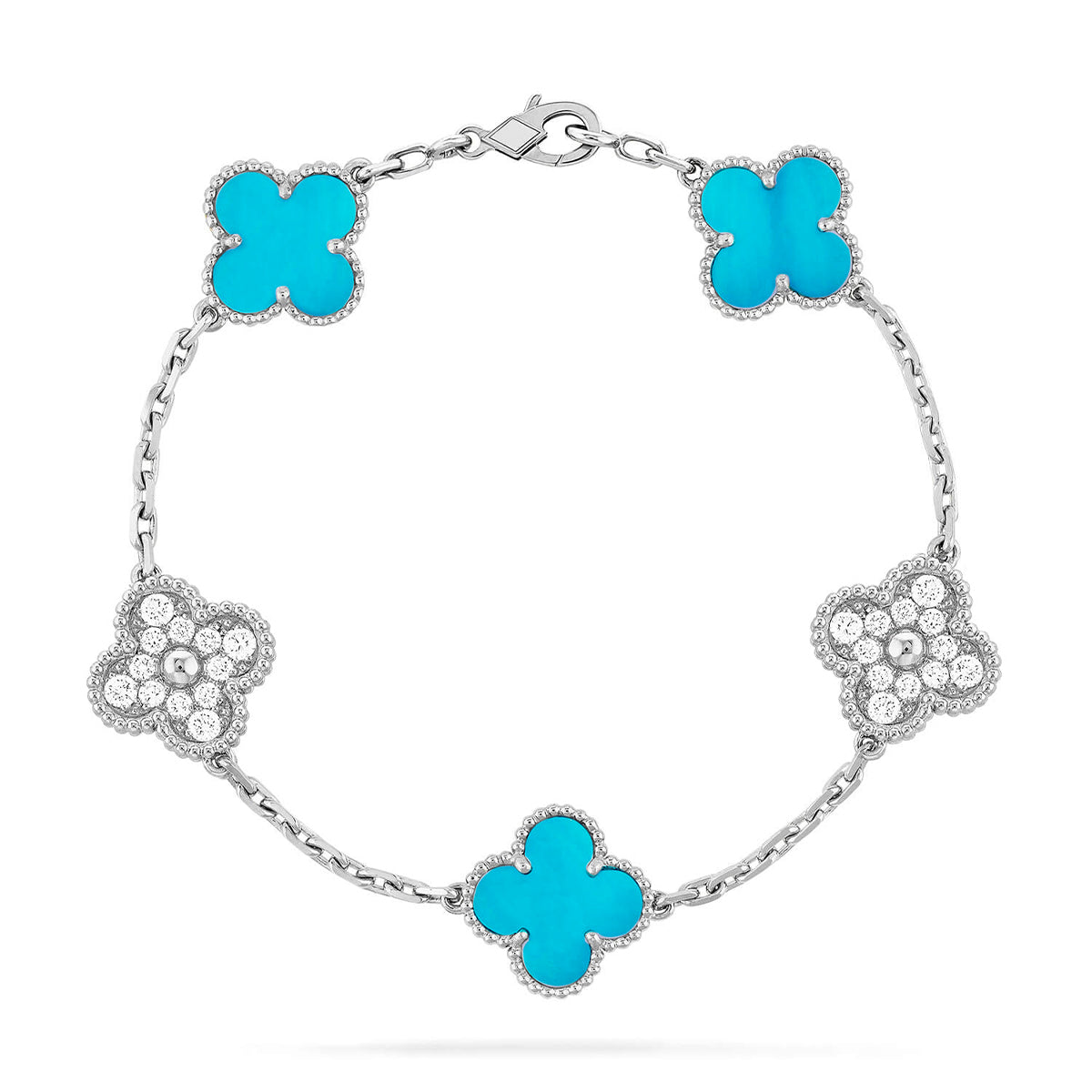 [Shinejoy] CLOVER 5 MOTIF TURQUOISE BRACELET COLLECTION