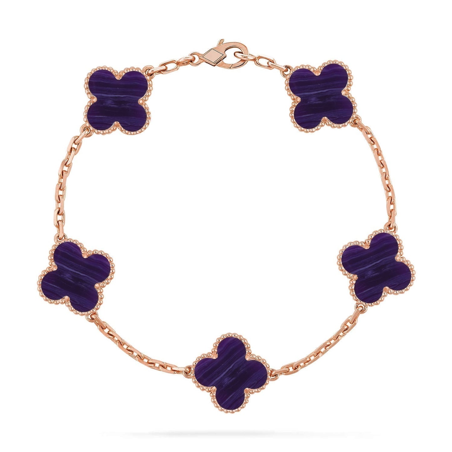 [Shinejoy]CLOVER 5 MOTIF PURPLE STRIPES BRACELET COLLECTION
