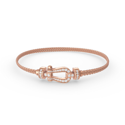 [Shinejoy]FORCE SMALL HORSESHOE  DIAMOND CHAIN ROPE BRACELET