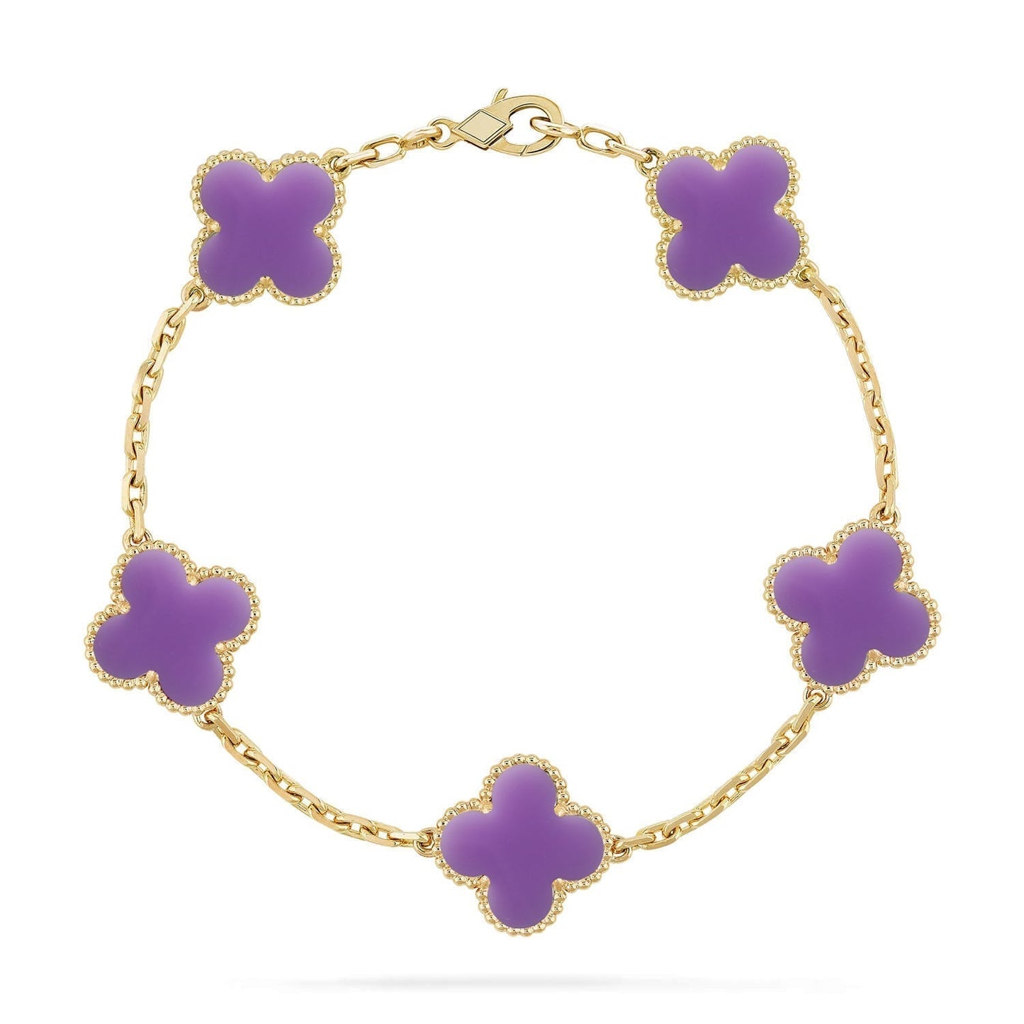 [Shinejoy]CLOVER 5 MOTIF LIGHT PURPLE BRACELET COLLECTION