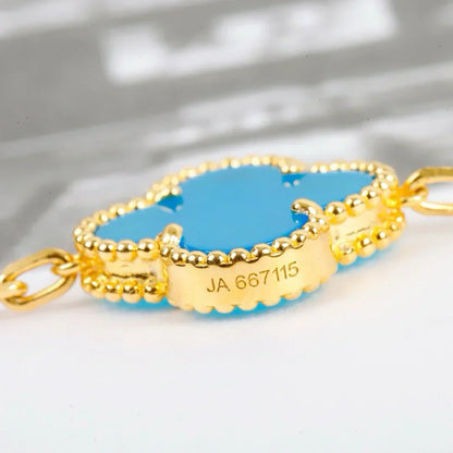 [Shinejoy] CLOVER 5 MOTIF TURQUOISE BRACELET COLLECTION