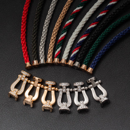 [Shinejoy]FORCE LARGE HORSESHOE HALF DIAMOND BRACELET SILVER