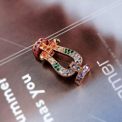 [Shinejoy]FORCE LARGE HORSESHOE  COLORED DIAMOND BRACELET Shinejoy GOLD