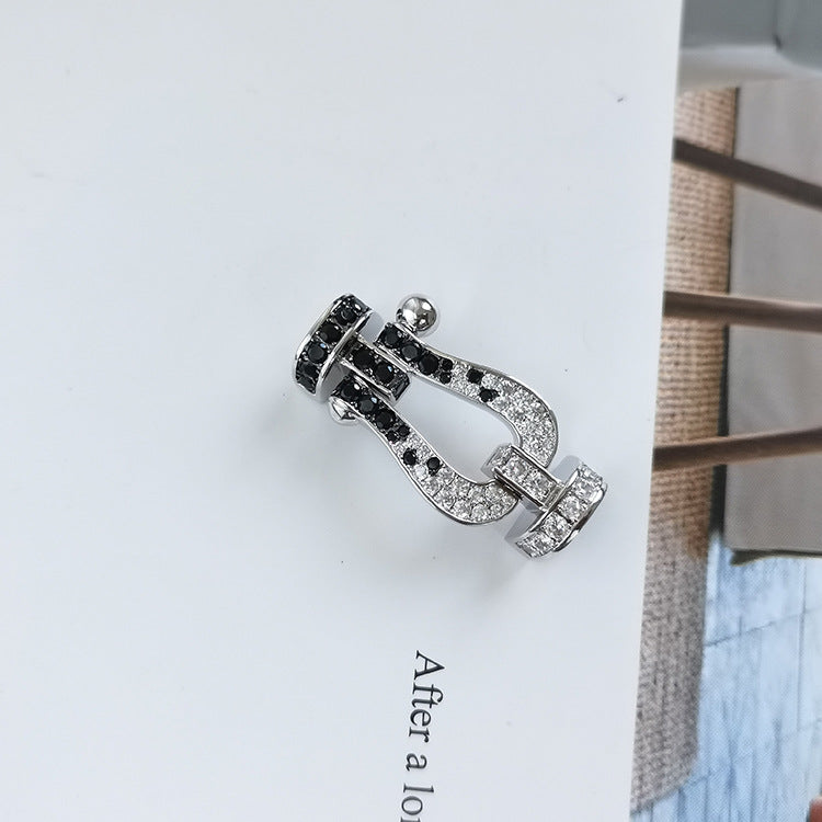 [Shinejoy]FORCE LARGE HORSESHOE BLACK WHITE DIAMOND BRACELET Shinejoy GOLD