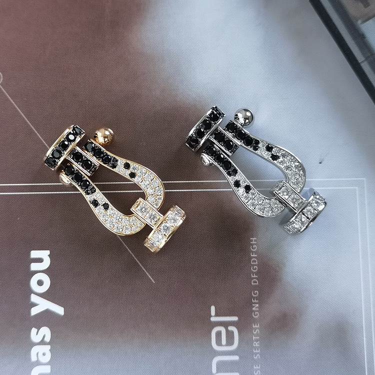 [Shinejoy]FORCE LARGE HORSESHOE BLACK WHITE DIAMOND BRACELET Shinejoy GOLD