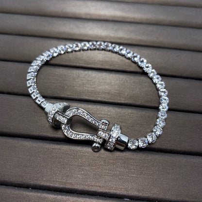 [Shinejoy]FORCE  HORSESHOE  DIAMOND TENNIS BRACELET
