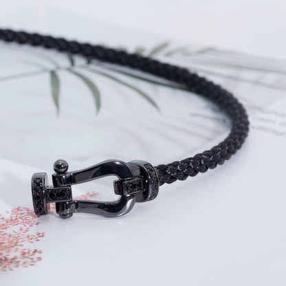 [Shinejoy]FORCE LARGE SERIES HORSESHOE BLACK SAMURAI BRACELET