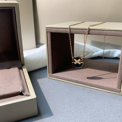 [Shinejoy]JEUX DE PINK GOLD DIAMOND NECKLACE