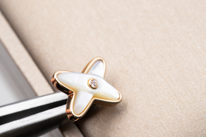 [Shinejoy]JEUX DE WHITE MOP PINK GOLD DIAMOND EARRINGS