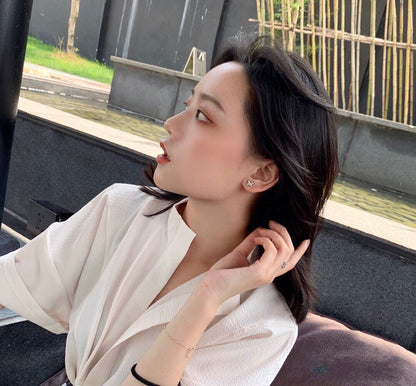 [Shinejoy]JEUX DE WHITE MOP Shinejoy GOLD DIAMOND EARRINGS
