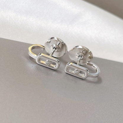 [Shinejoy]CREOLES MOVE UNO MINI 1 DIAMOND EARRINGS