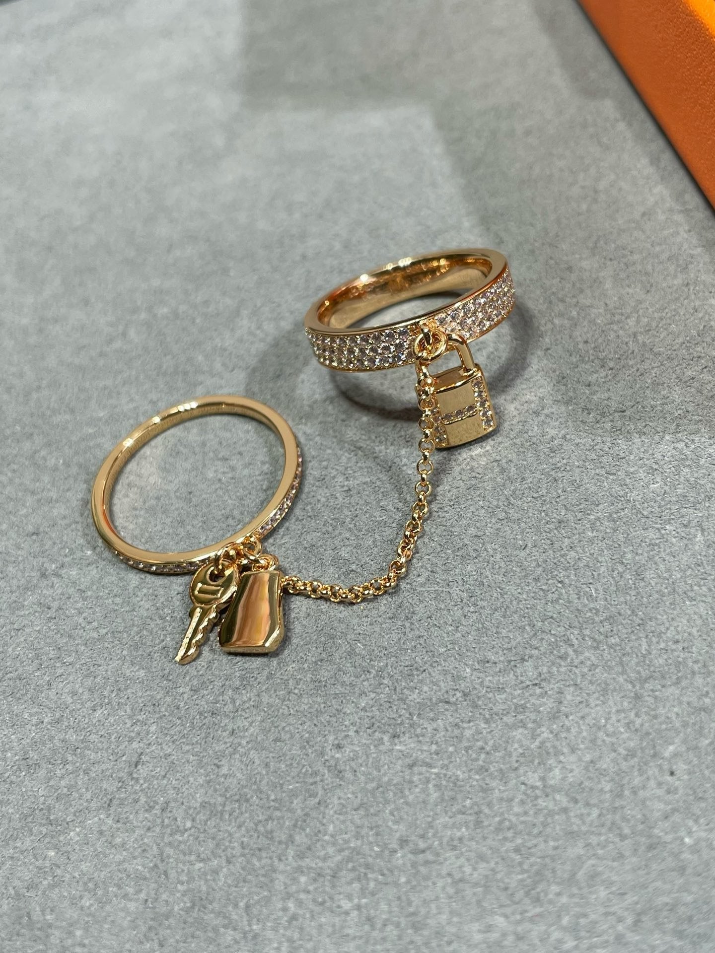 [Shinejoy]HM KELLY CLOCHETTE DOUBLE RING IN  WITH DIAMONDS