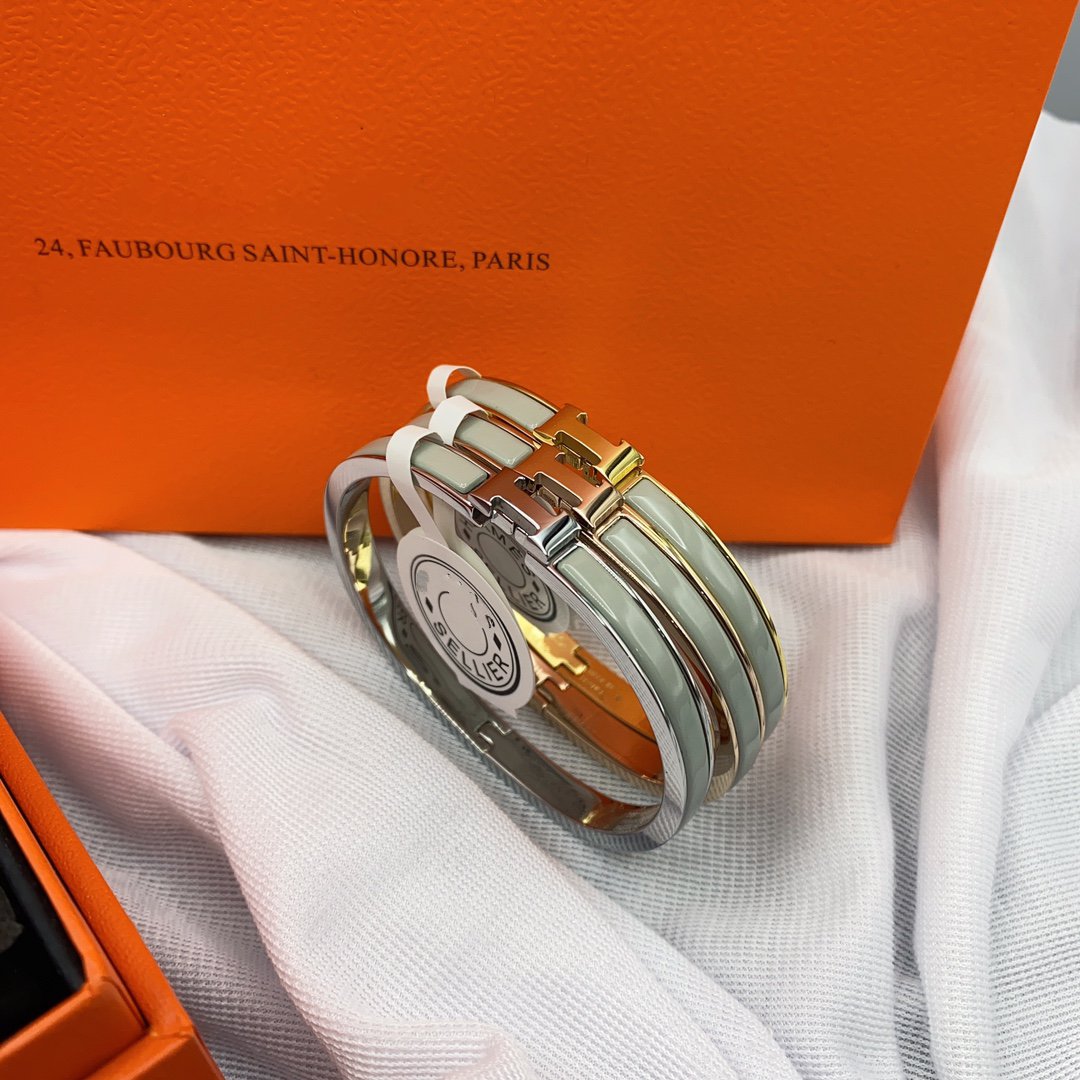 [Shinejoy]CLASSIC HM CLIC GREEN 8MM ENAMEL BRACELET