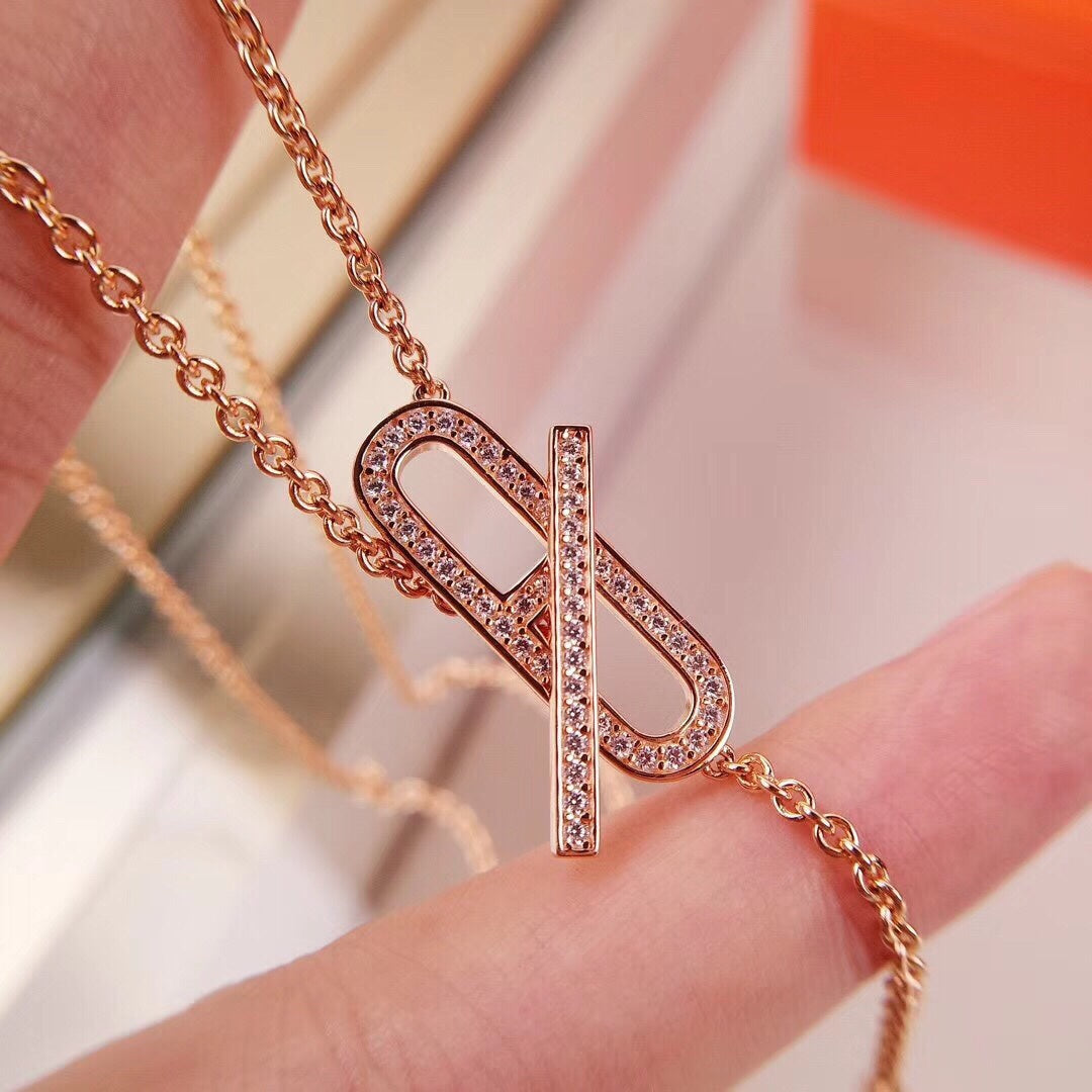 [Shinejoy]HM FIRE PIG NOSE NECKLACE TRENDY STREET