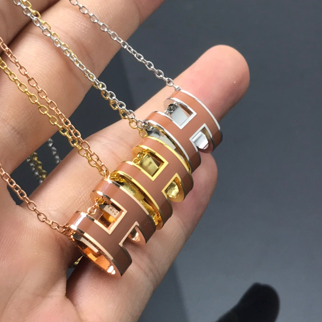 [Shinejoy]H NECKLACE BROWN