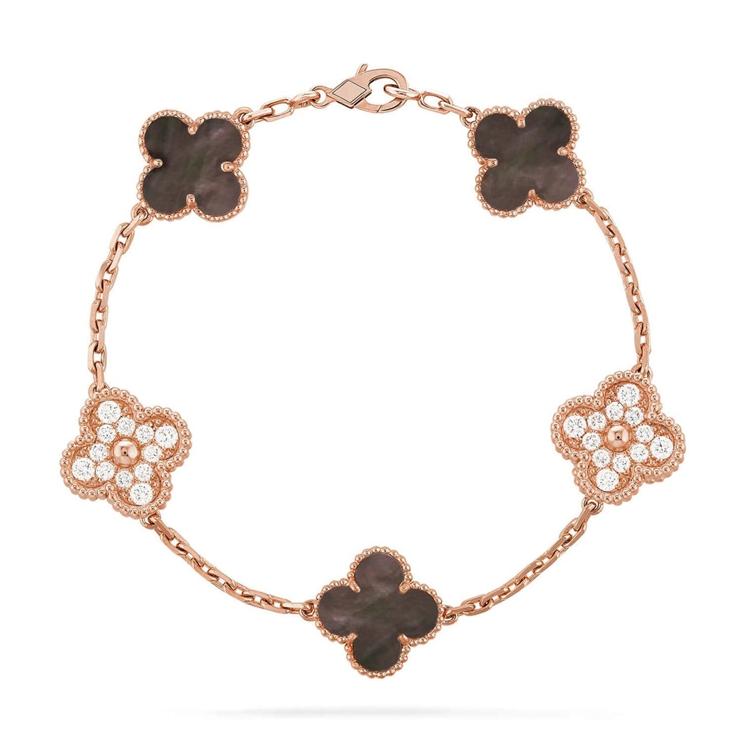 [Shinejoy] CLOVER 5 MOTIF GRAY MOP BRACELET COLLECTION