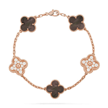 [Shinejoy] CLOVER 5 MOTIF GRAY MOP BRACELET COLLECTION