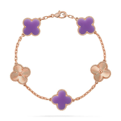 [Shinejoy]CLOVER 5 MOTIF LIGHT PURPLE BRACELET COLLECTION