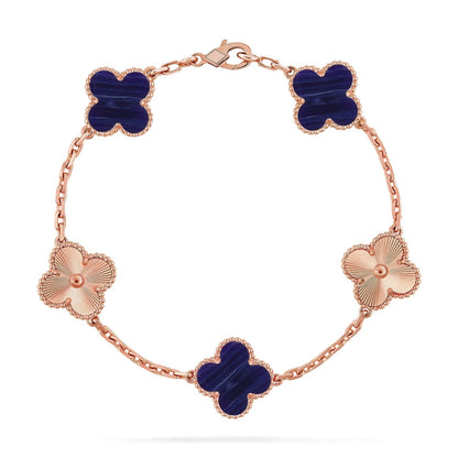 [Shinejoy]CLOVER 5 MOTIF PURPLE STRIPES BRACELET COLLECTION