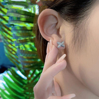 [Shinejoy]JEUX DE SILVER DIAMOND EARRINGS