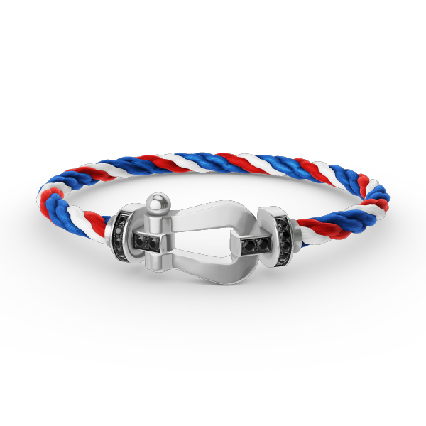 [Shinejoy]FORCE LARGE HORSESHOE BLACK DIAMOND BRACELET SILVER