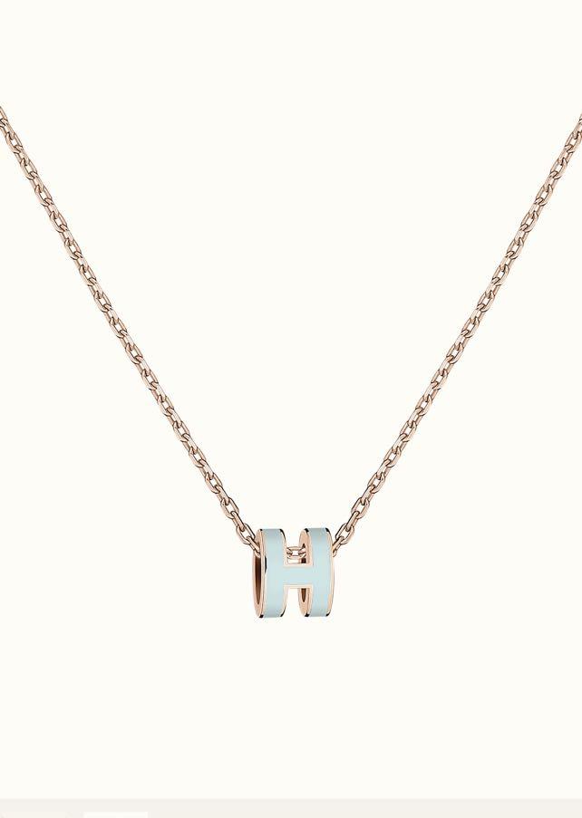 [Shinejoy]POP H LIGHT BLUE NECKLACE