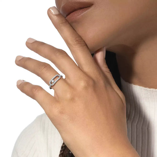 [Shinejoy]Move Uno Diamond Ring in Gold