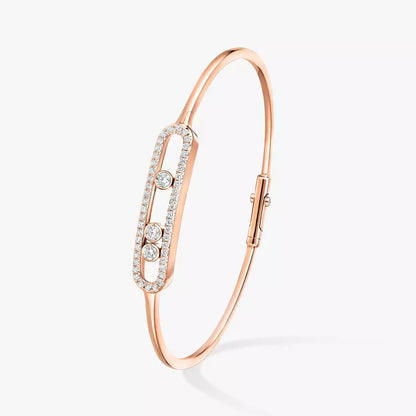 [Shinejoy]Move Pavé Diamond Bangle Bracelet M