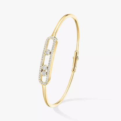 [Shinejoy]Move Pavé Diamond Bangle Bracelet M