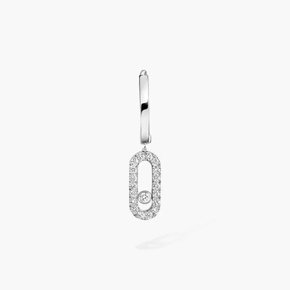 [Shinejoy]Move Uno Single Diamond Hoop Earring