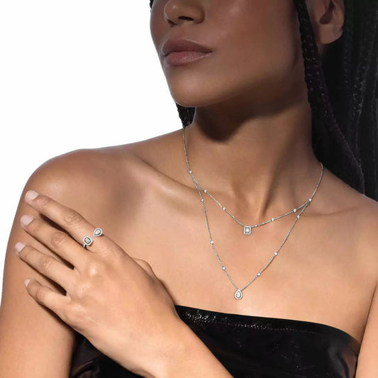 [Shinejoy]Diamond Necklace My Twin 2 Rows