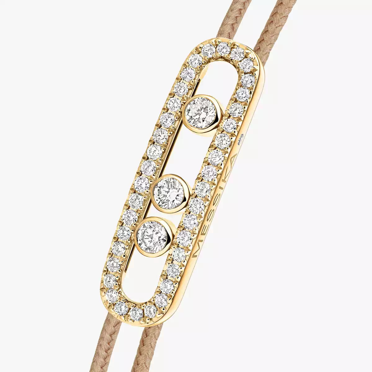 [Shinejoy]Messika Care(s) pink cord pavé bracelet
