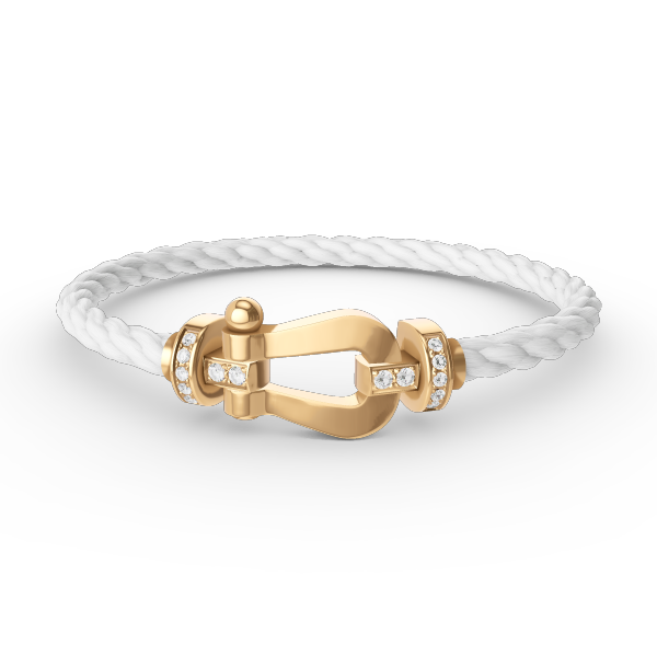 [Shinejoy]FORCE LARGE HORSESHOE HALF DIAMOND BRACELET GOLD