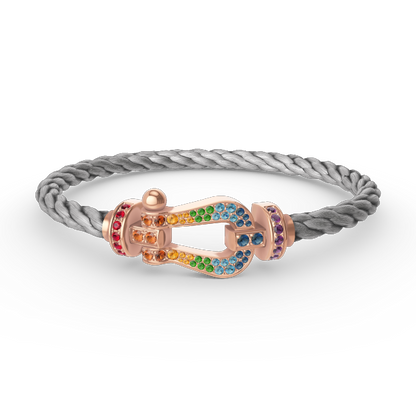 [Shinejoy]FORCE LARGE HORSESHOE  COLORED DIAMOND BRACELET Shinejoy GOLD