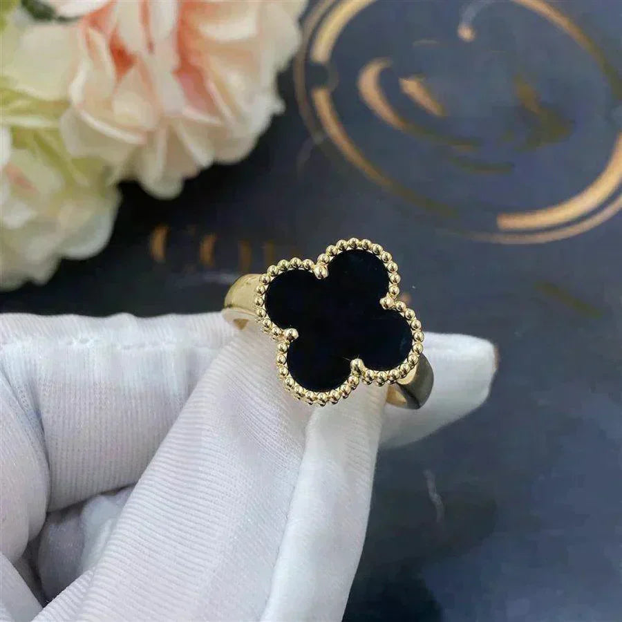 [Shinejoy]CLOVER ONYX RING